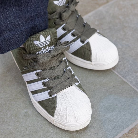 Men ADIDAS SUPERSTAR SUPERMODIFIED SHOES Olive Strata / Cloud White FZ6367 Multi - Picture 4 of 5